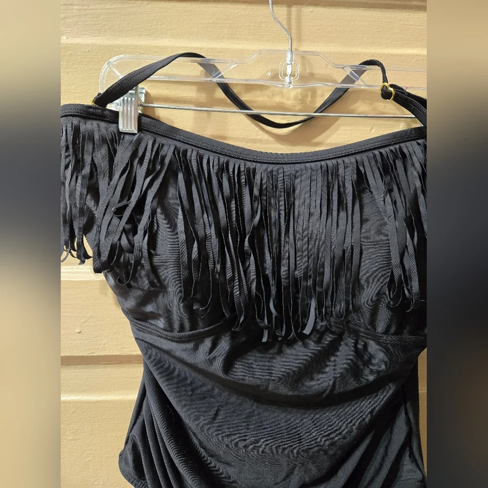 Swimsuits For All Tropiculture Fringe Bandeau One Piece Bathing Suit NWT - Picture 8 of 8